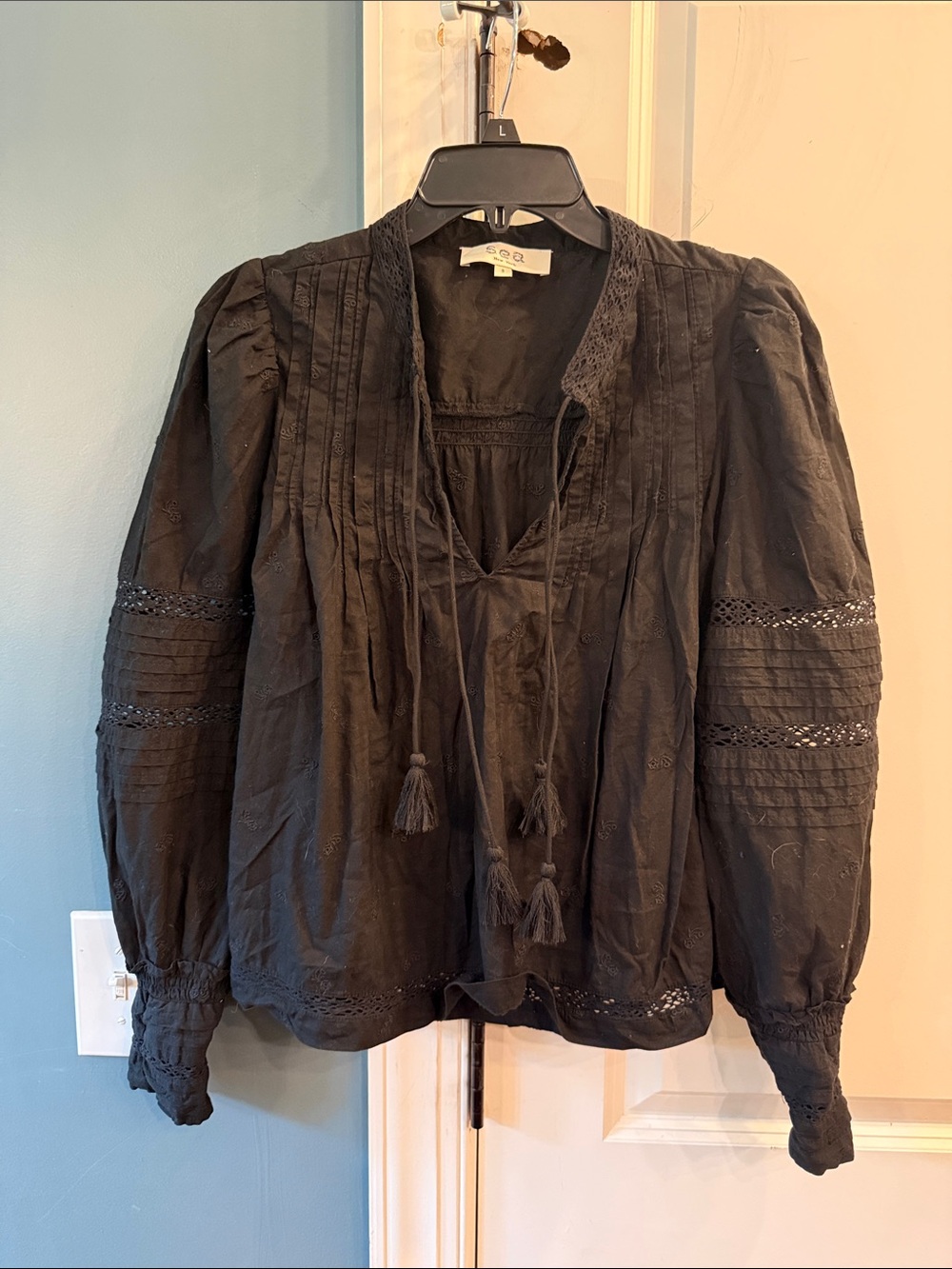 Sea New York Black Lace detail Blouse